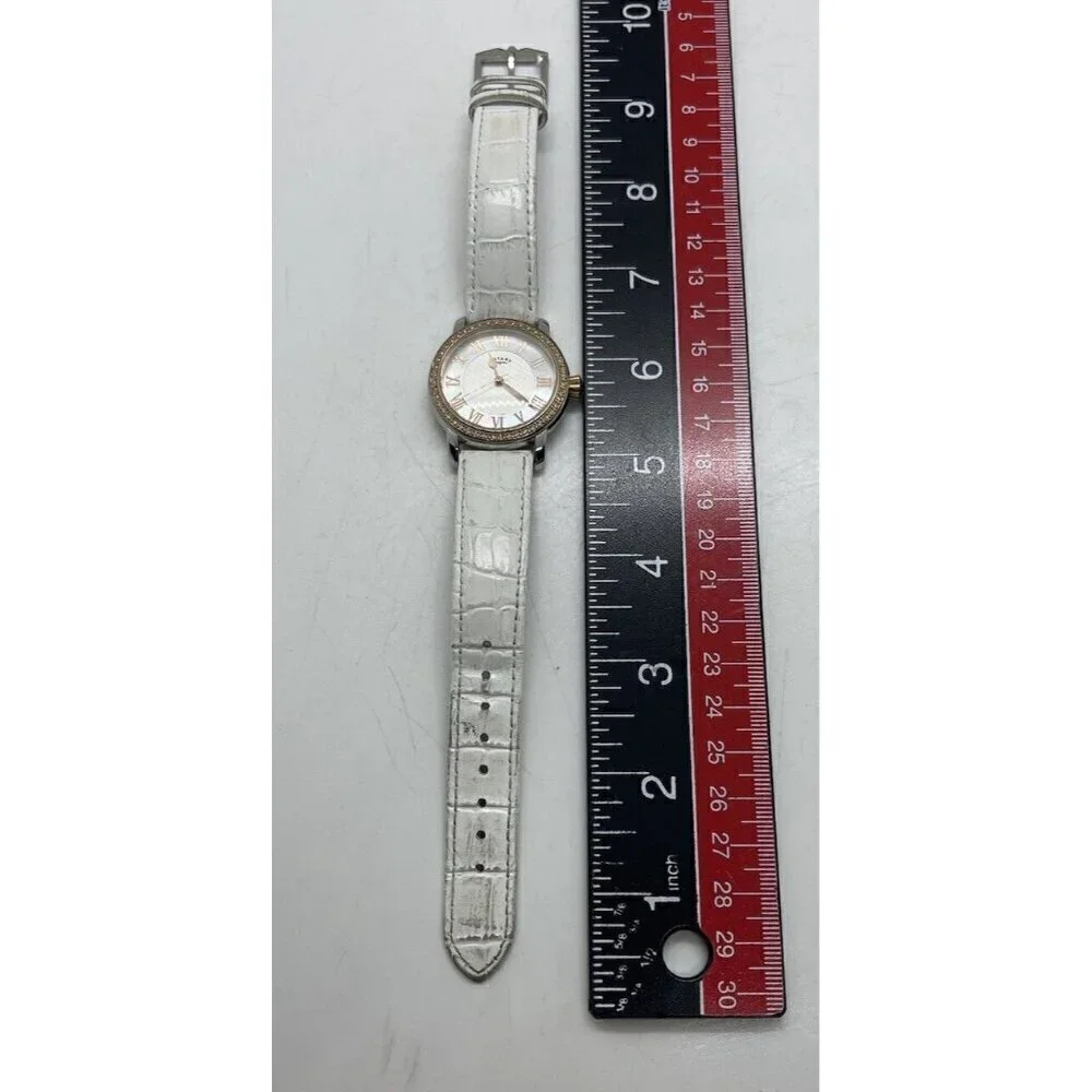 Rotary Women's Classic Quartz MOP Dial Watch White Leather Strap LS00109/061